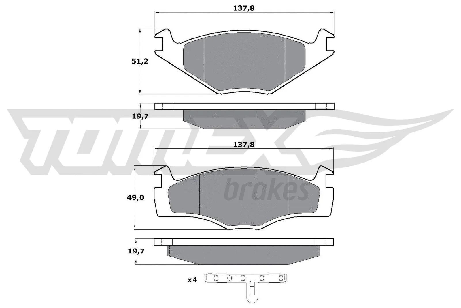 Kit de plaquettes de frein, frein à disque TOMEX Brakes TX 10-53