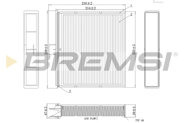 Filtre, air de l'habitacle BREMSI FC0401