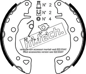 Jeu de mâchoires de frein fri.tech. 1022.030K