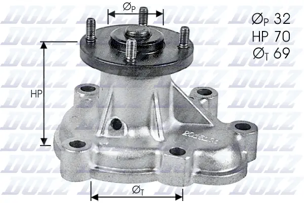 Pompe à eau, refroidissement du moteur DOLZ O131