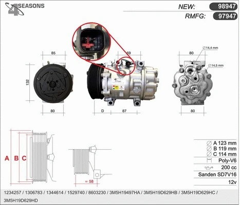 Compresseur, climatisation AHE 97947