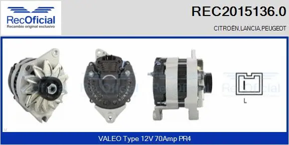 Alternateur RECOFICIAL REC2015136.0
