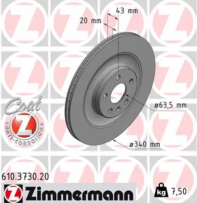Disque de frein ZIMMERMANN 610.3730.20