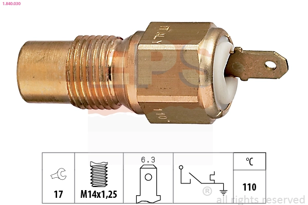 Contact thermique, voyant avertisseur de liquide de refroid. EPS 1.840.030