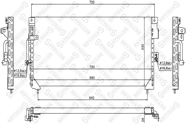 Condenseur, climatisation STELLOX 10-45587-SX