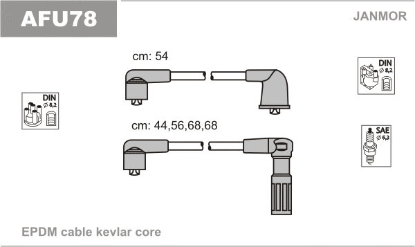 Kit de câbles d'allumage JANMOR AFU78