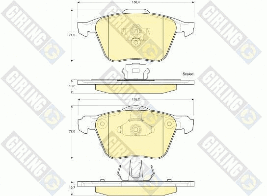 Kit de plaquettes de frein, frein à disque GIRLING 6115762