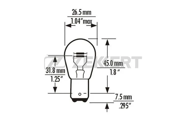 Ampoule, feu stop/feu arrière ZEKKERT LP-1089