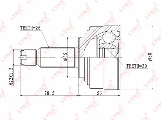 Jeu de joints, arbre de transmission LYNXAUTO CO-3403