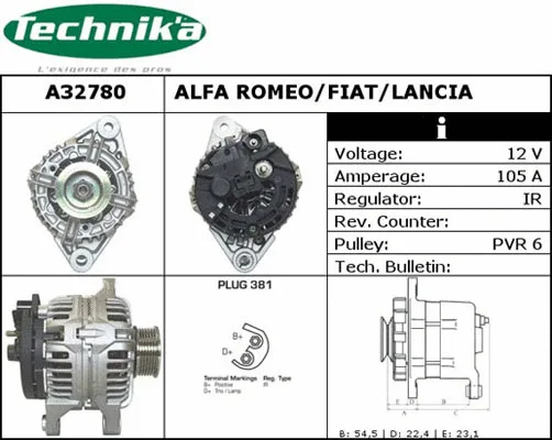 Alternateur Technika A32780