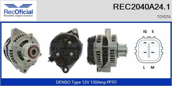 Alternateur RECOFICIAL REC2040A24.1