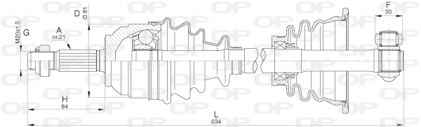 Arbre de transmission OPEN PARTS DRS6279.00
