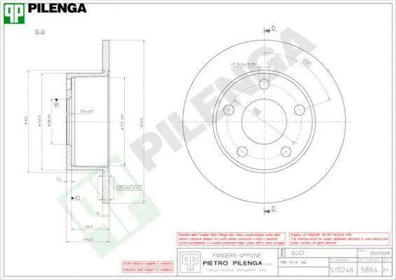 Disque de frein PILENGA 5864