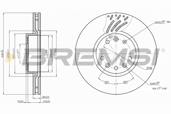 Disque de frein BREMSI CD7324V