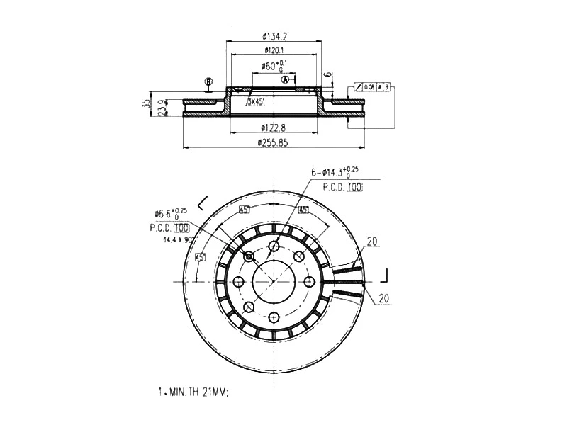 Disque de frein A.Z. Meisterteile AZMT-44-024-1412