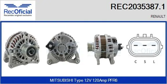 Alternateur RECOFICIAL REC2035387.1