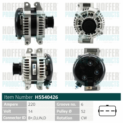 Alternateur HOFFER H5540426