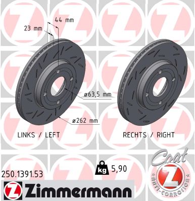 Disque de frein ZIMMERMANN 250.1391.53