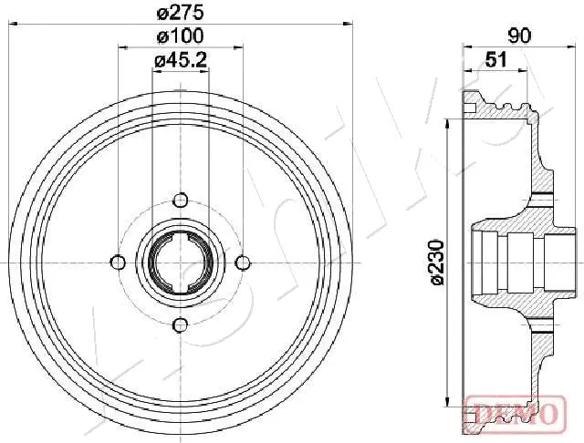 Tambour de frein ASHIKA 56-00-0908C