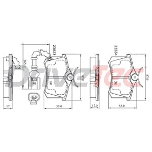 Kit de plaquettes de frein, frein à disque DriveTec DPAD1815