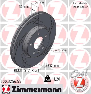 Disque de frein ZIMMERMANN 600.3256.55