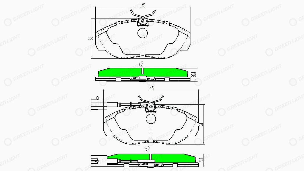 Kit de plaquettes de frein, frein à disque Automotive Adriado GLBP0269