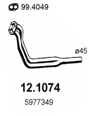 Tuyau d'échappement ASSO 12.1074