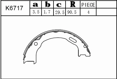 Jeu de mâchoires de frein ASIMCO K6717