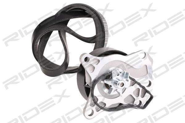 Pompe à eau+Jeu de courroie trapézoïdale à nervures RIDEX 4172P0007