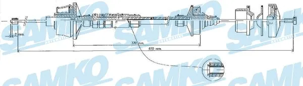 Tirette à câble, commande d'embrayage SAMKO C0536C