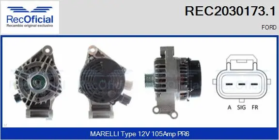 Alternateur RECOFICIAL REC2030173.1