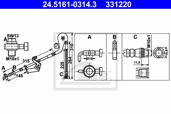 Flexible de frein ATE-APAC 24.5161-0314.3