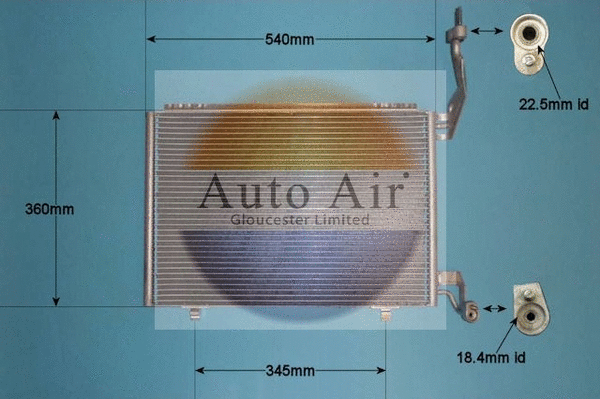 Condenseur, climatisation AUTO AIR GLOUCESTER 16-1395