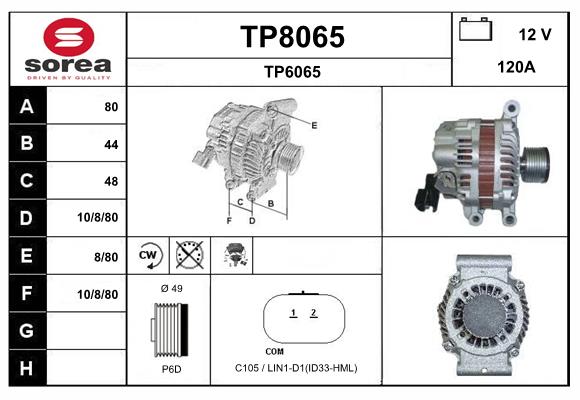 Alternateur SNRA TP8065