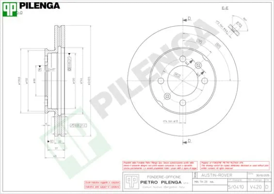 Disque de frein PILENGA V420