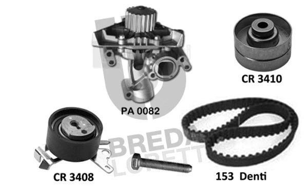 Pompe à eau + kit de courroie crantée BREDA LORETT KPA0788B