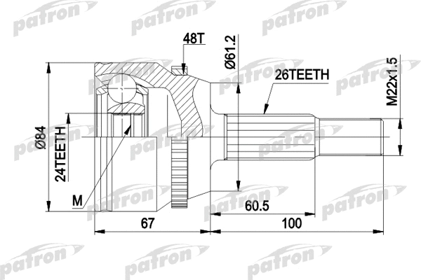 Jeu de joints, arbre de transmission PATRON PCV9791