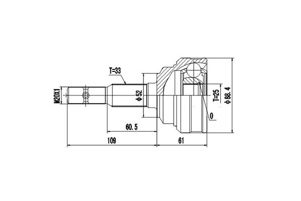Jeu de joints, arbre de transmission DYNAMATRIX DCV844049