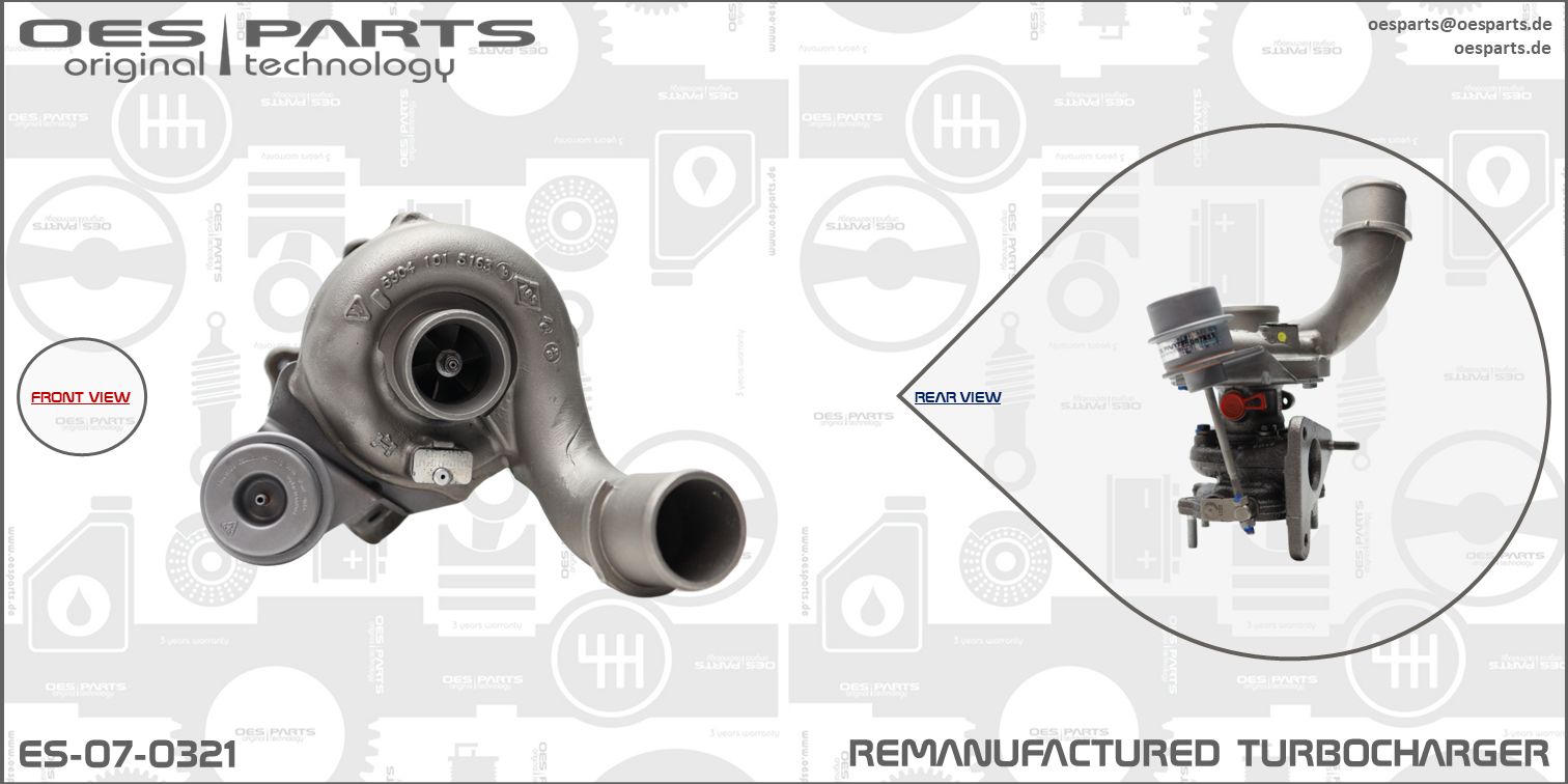Turbocompresseur, suralimentation OES PARTS ES-07-0321