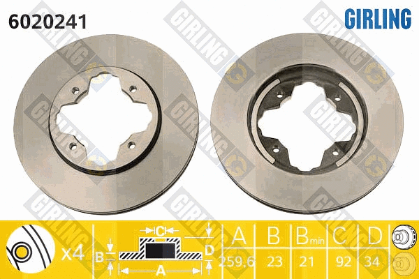 Disque de frein GIRLING 6020241