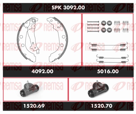 Kit de freins, freins à tambours REMSA SPK 3092.00