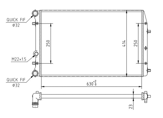 Radiateur, refroidissement du moteur HART 603 175