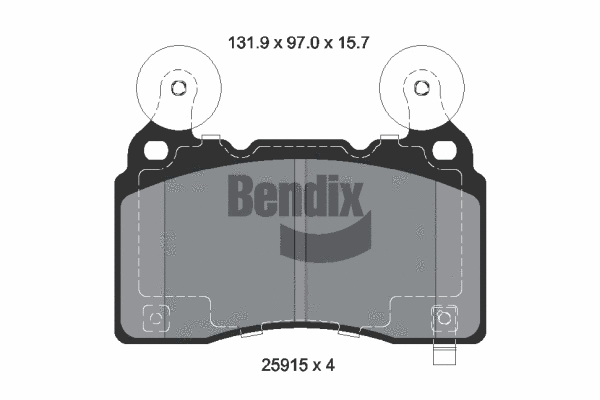 Kit de plaquettes de frein, frein à disque BENDIX Braking BPD2469
