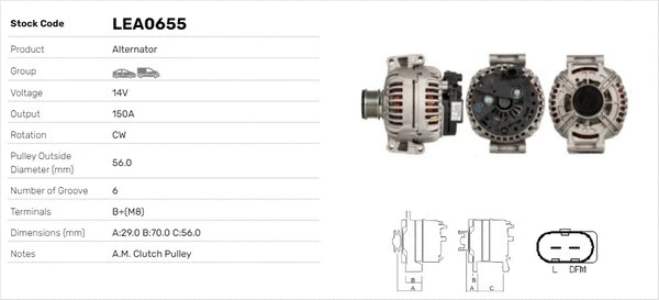 Alternateur LUSA LEA0655