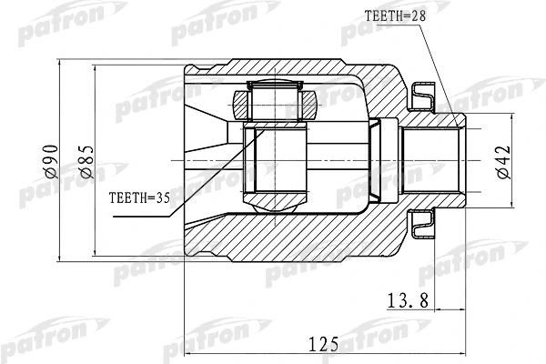 Jeu de joints, arbre de transmission PATRON PCV3063