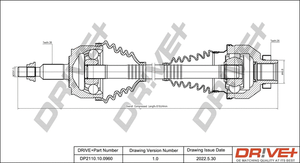Arbre de transmission Dr!ve+ DP2110.10.0960