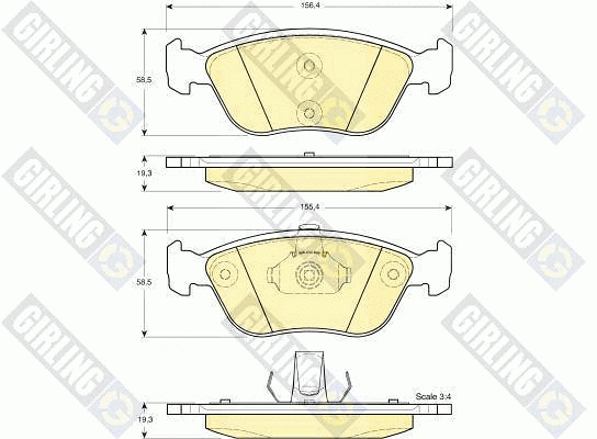 Kit de plaquettes de frein, frein à disque GIRLING 6114062