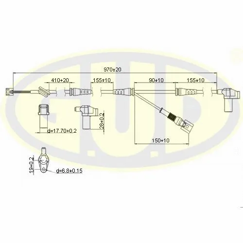 Capteur, vitesse de roue G.U.D. GABS01037