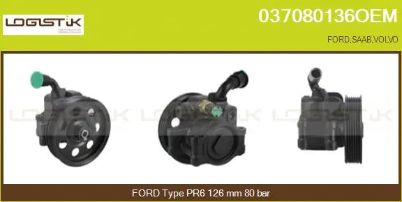Pompe hydraulique, direction LGK 037080136OEM