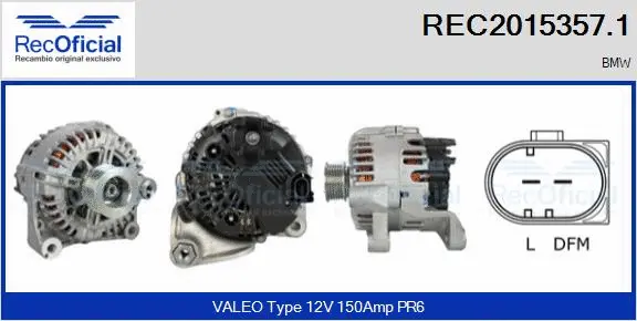 Alternateur RECOFICIAL REC2015357.1